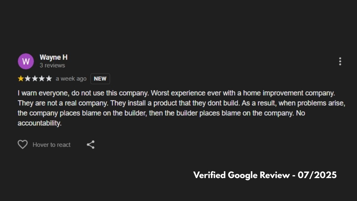 Verified Google Review